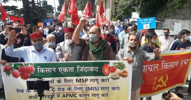 Himachal Kisan Sabha condemned trampling of Farmers at Lakhimpur HIMACHAL HEADLINES