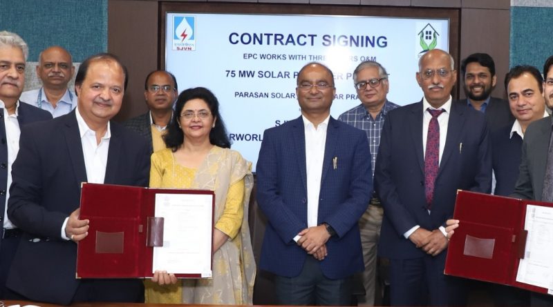 SJVN signs Contract Agreement for EPC of 75 MW Solar Project at Parasan ...