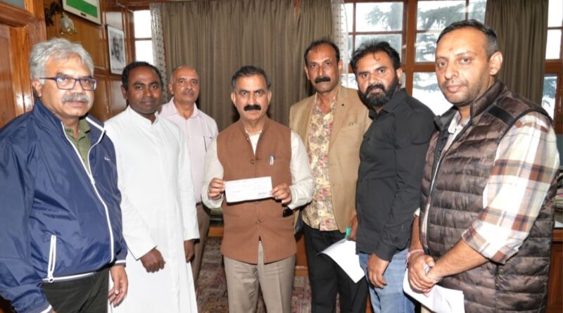 Shimla Christian Cemeteries Committee presented a cheque of Rupees Fifty-one thousand to CM Apda Rahat Kosh HIMACHAL HEADLINES