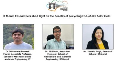 IIT Mandi Researchers Shed Light on the Benefits of Recycling End-of-Life Solar Cells HIMACHAL HEADLINES