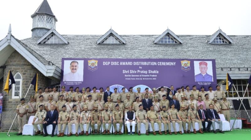 Himachal Governor presents DGP Disc Awards to 334 police personnel HIMACHAL HEADLINES