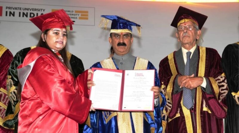 CM Sukhu confers degrees and medals to students on 7th convocation of Shoolini University HIMACHAL HEADLINES